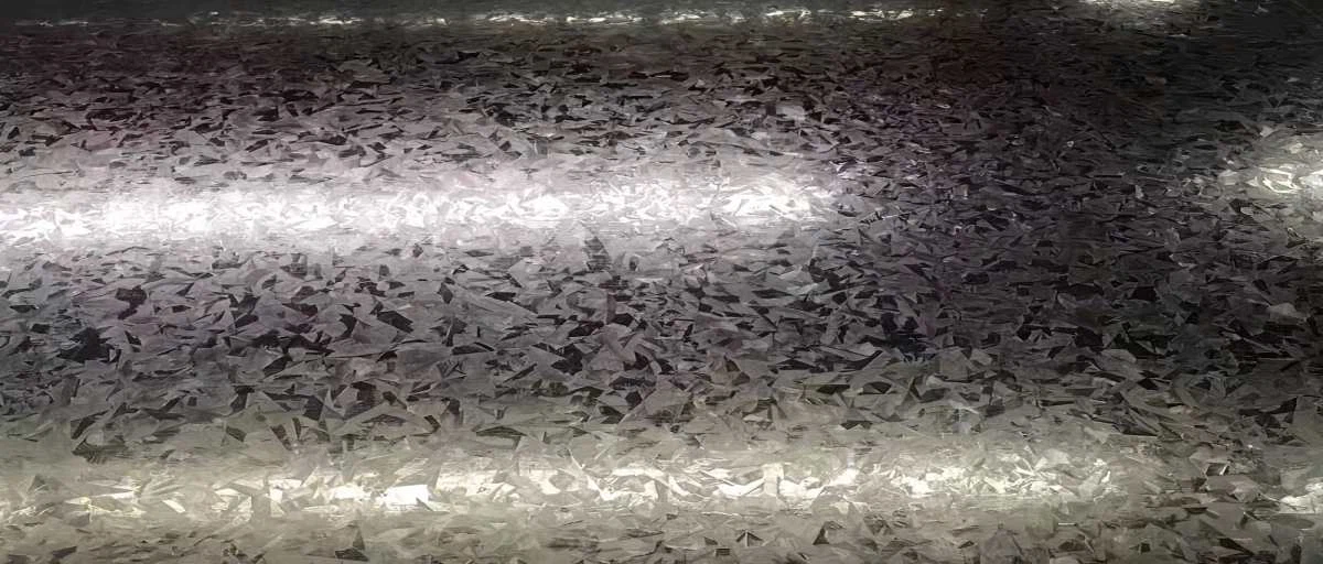 Close Up of Regular Spangle Pattern on Hot Dip Galvanized Steel Close Up of Regular Spangle Pattern on Hot Dip Galvanized Steel