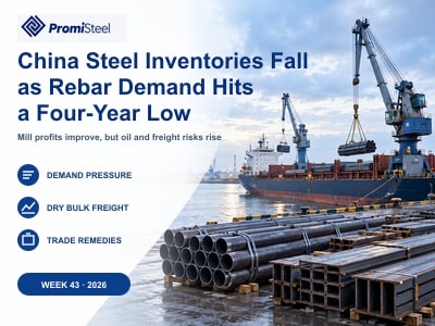 China Steel Inventories Fall As Rebar Demand Hits A Four-Year Low And Freight...